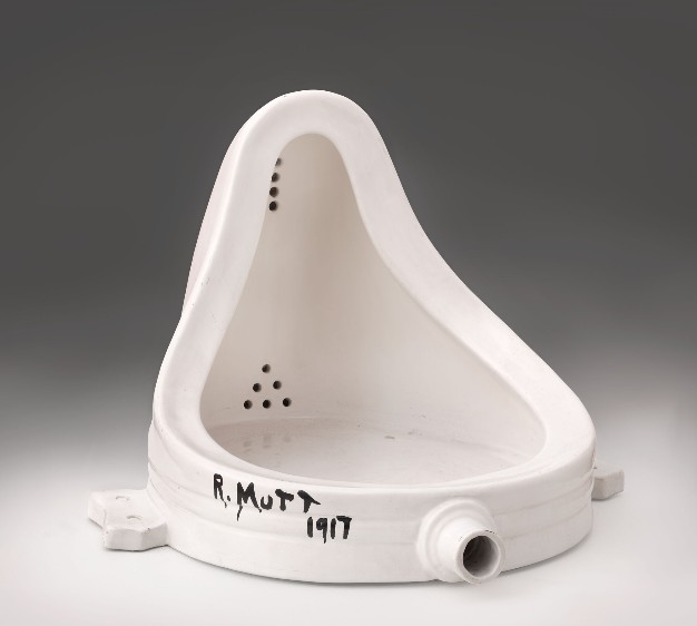 Art installation by Marcel Duchamp of a urinal.